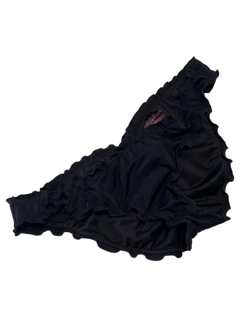 Victorias Secret Black Bikini Swim Bottoms M Ruffle Beachy Coquette Feminine